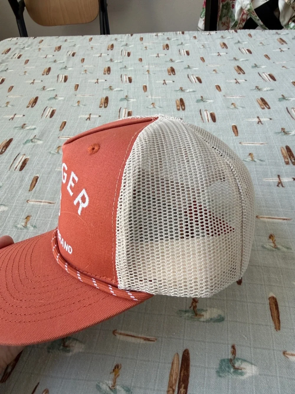 Seager Western Brand Rust & Cream Mesh Trucker Hat